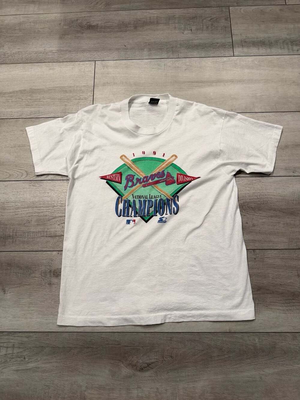 Screen Stars Best Atlanta Braves 1991 National League Champions T-Shirt XL White